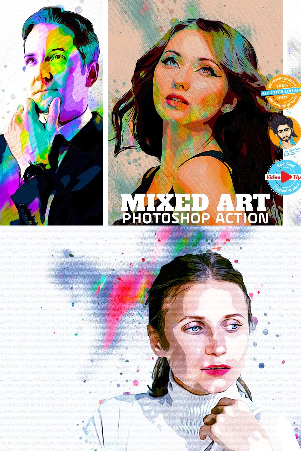Mixed Art pinterest preview image.