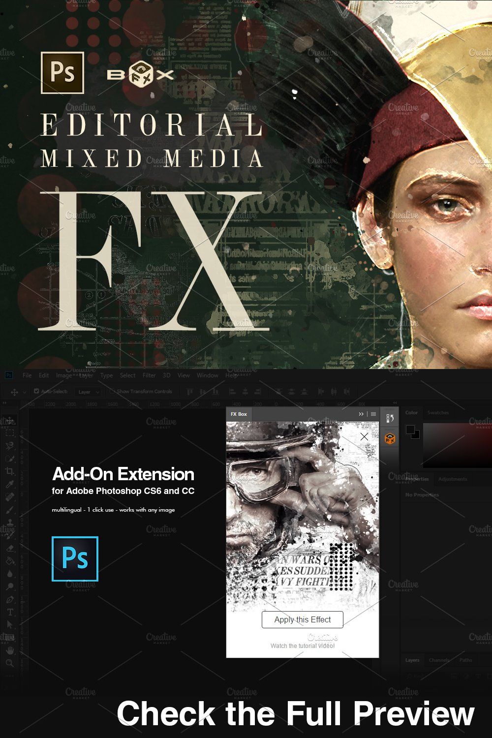 Mixed Media FX Photoshop Plugin pinterest preview image.