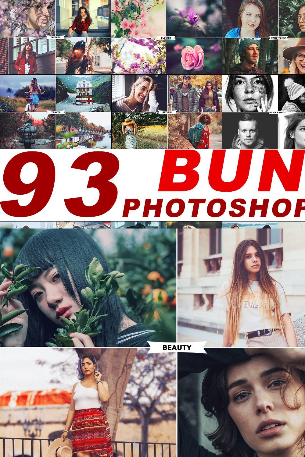 Mixed Photoshop Actions Bundle pinterest preview image.