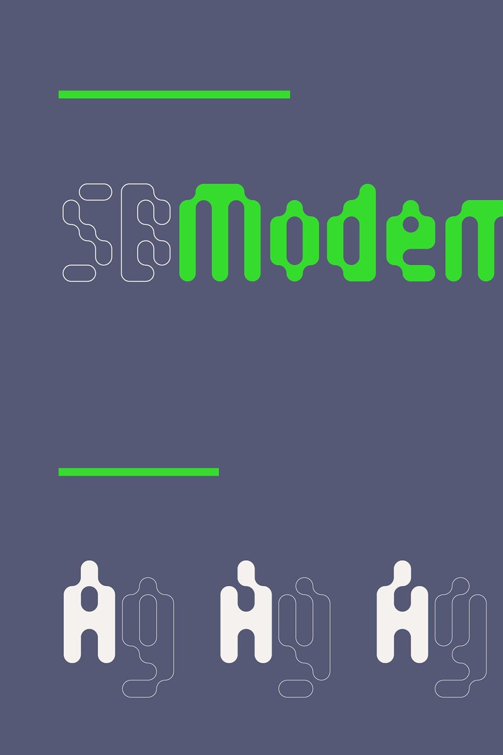 Modem Y2K Font (9 styles) pinterest preview image.