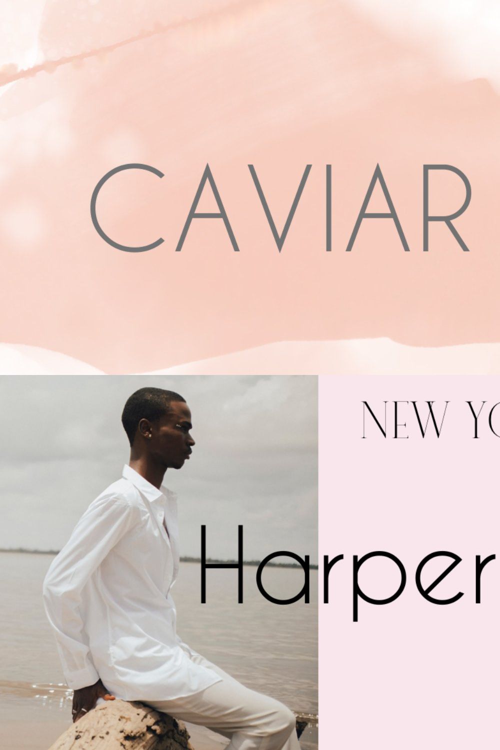 Modern Display Font | Caviar Serif pinterest preview image.