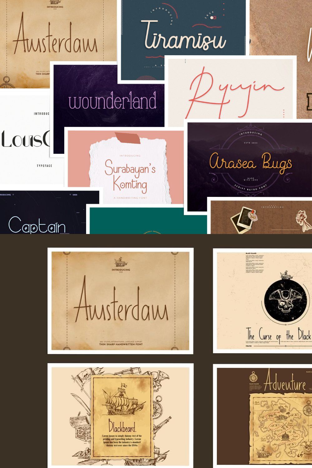 Modern Font Bundle Vol 5 pinterest preview image.