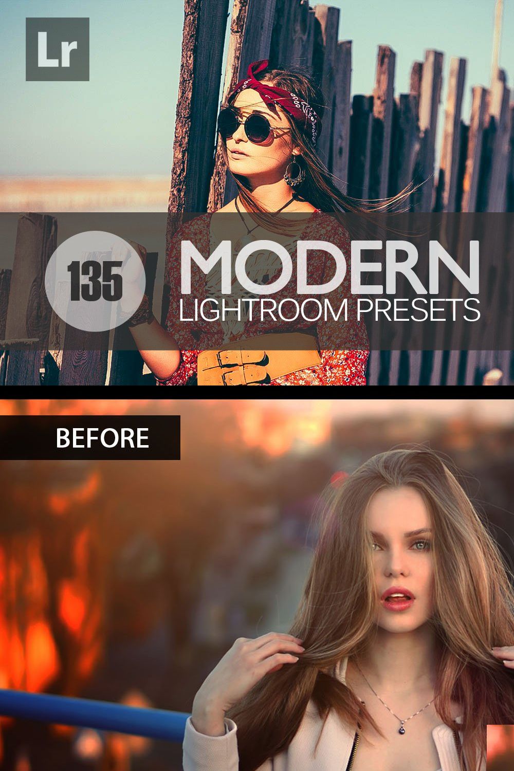 Modern Lightroom Presets bundle pinterest preview image.