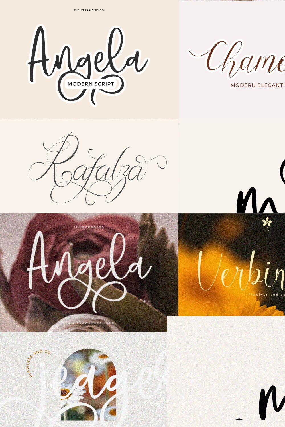 Modern Script Font Bundle pinterest preview image.