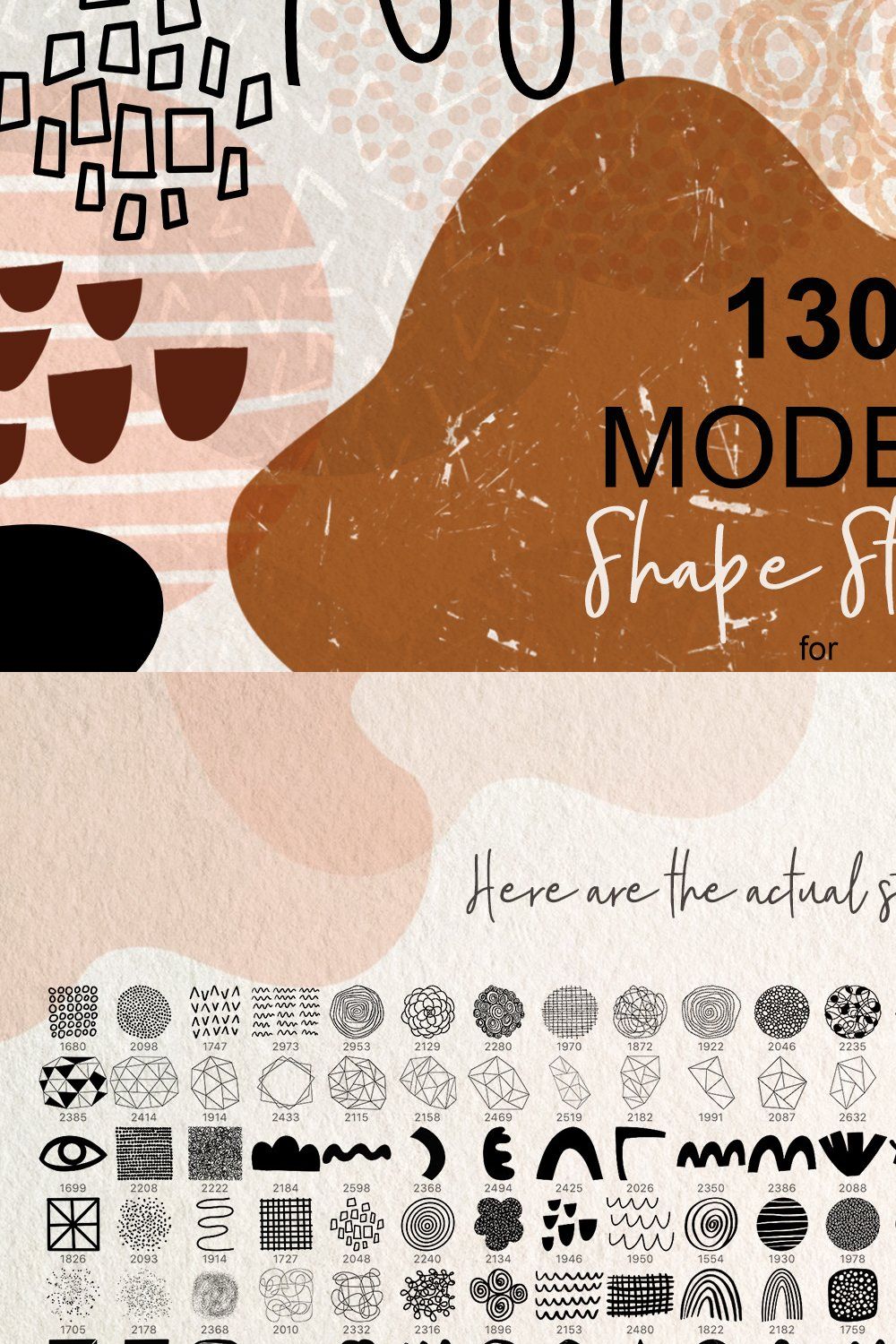 Modern Shape Stamps pinterest preview image.