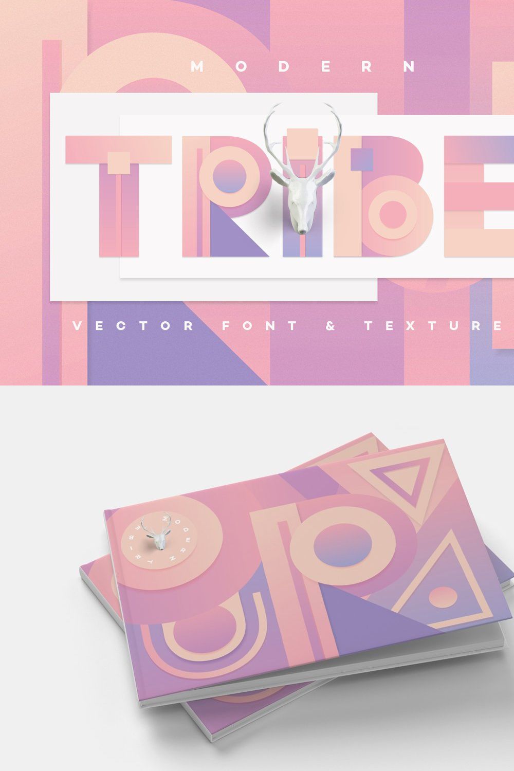 Modern Tribe vector font pinterest preview image.