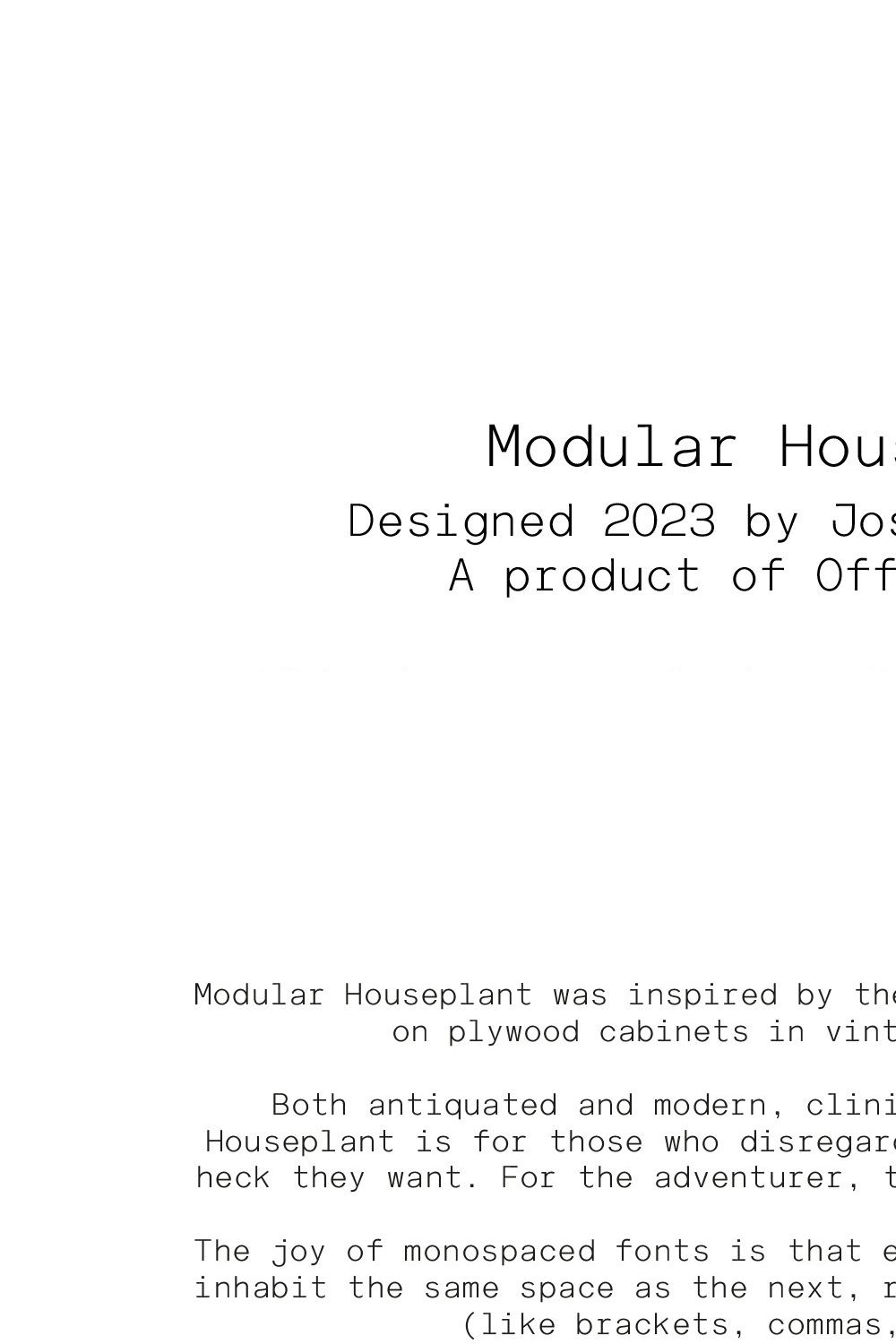 Modular Houseplant - Monospace Font pinterest preview image.