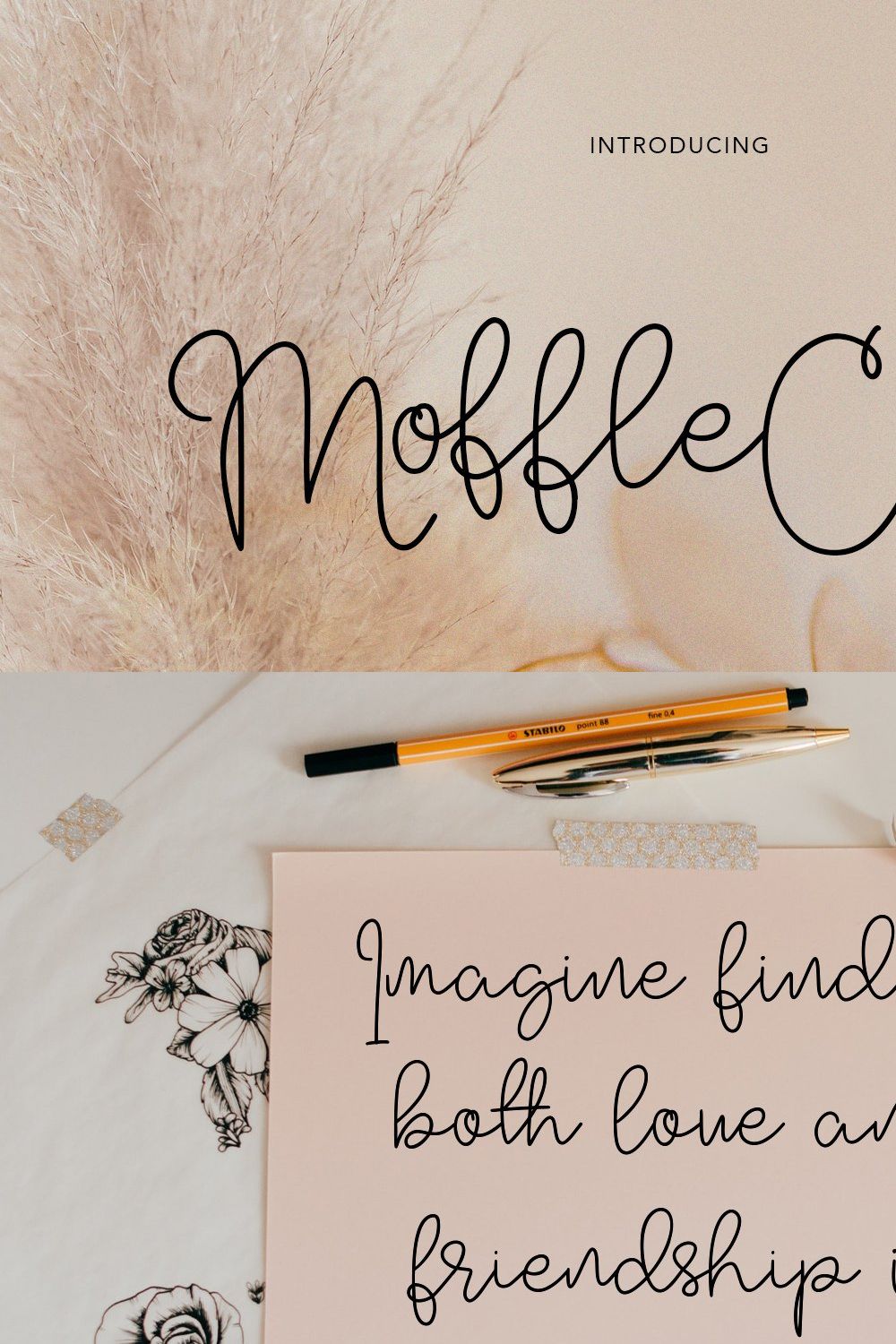 Moffle Chee Handwritten pinterest preview image.