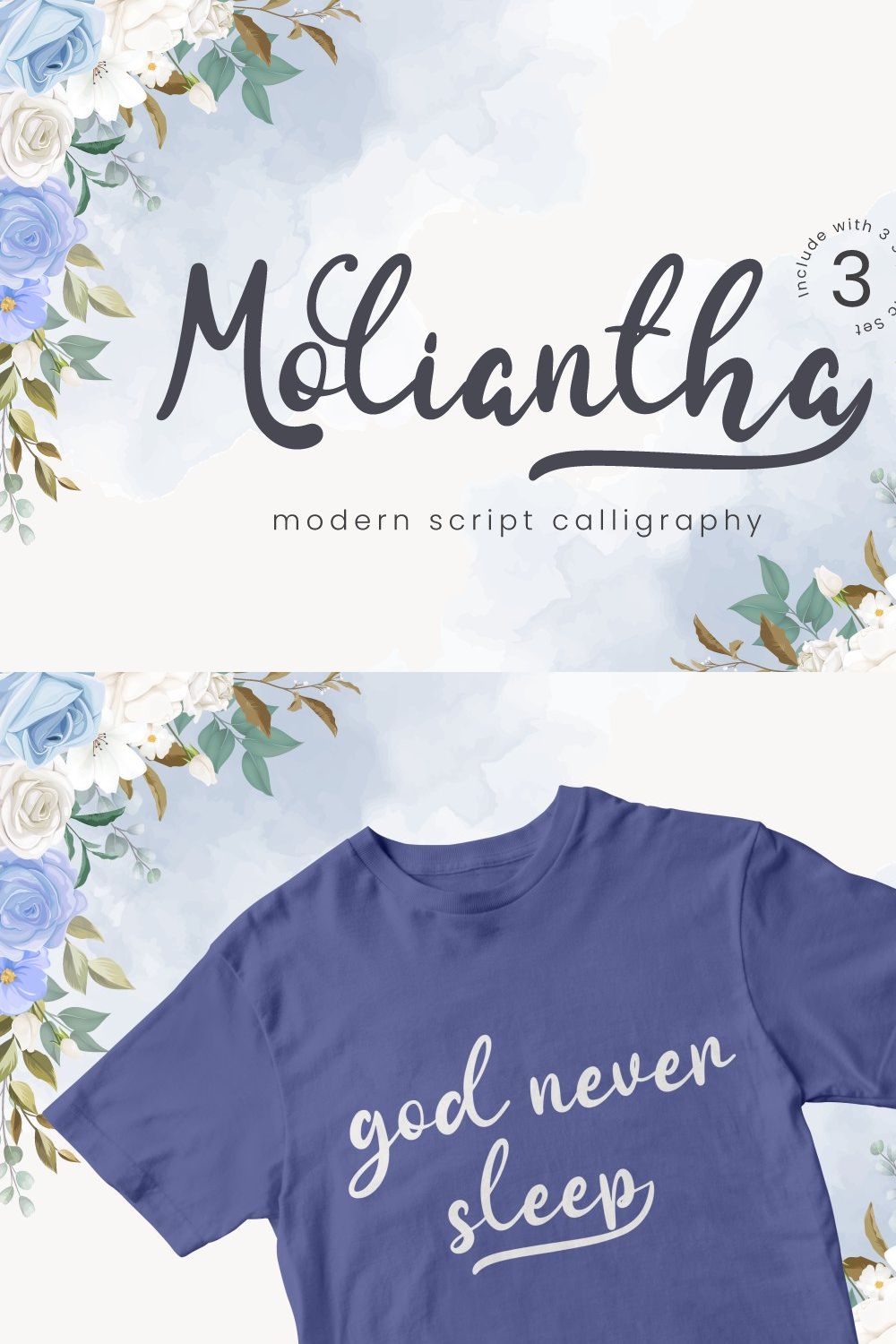 Moliantha - Script Font pinterest preview image.