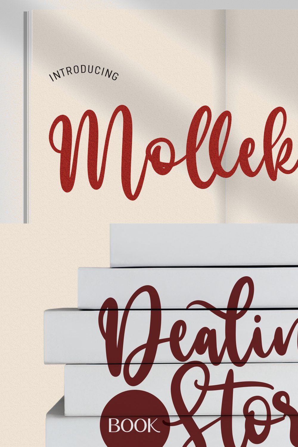 Mollekula Script Font pinterest preview image.