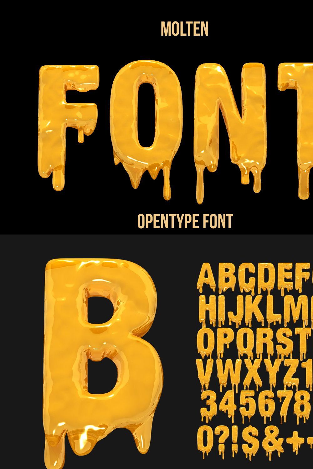 Molten Font pinterest preview image.