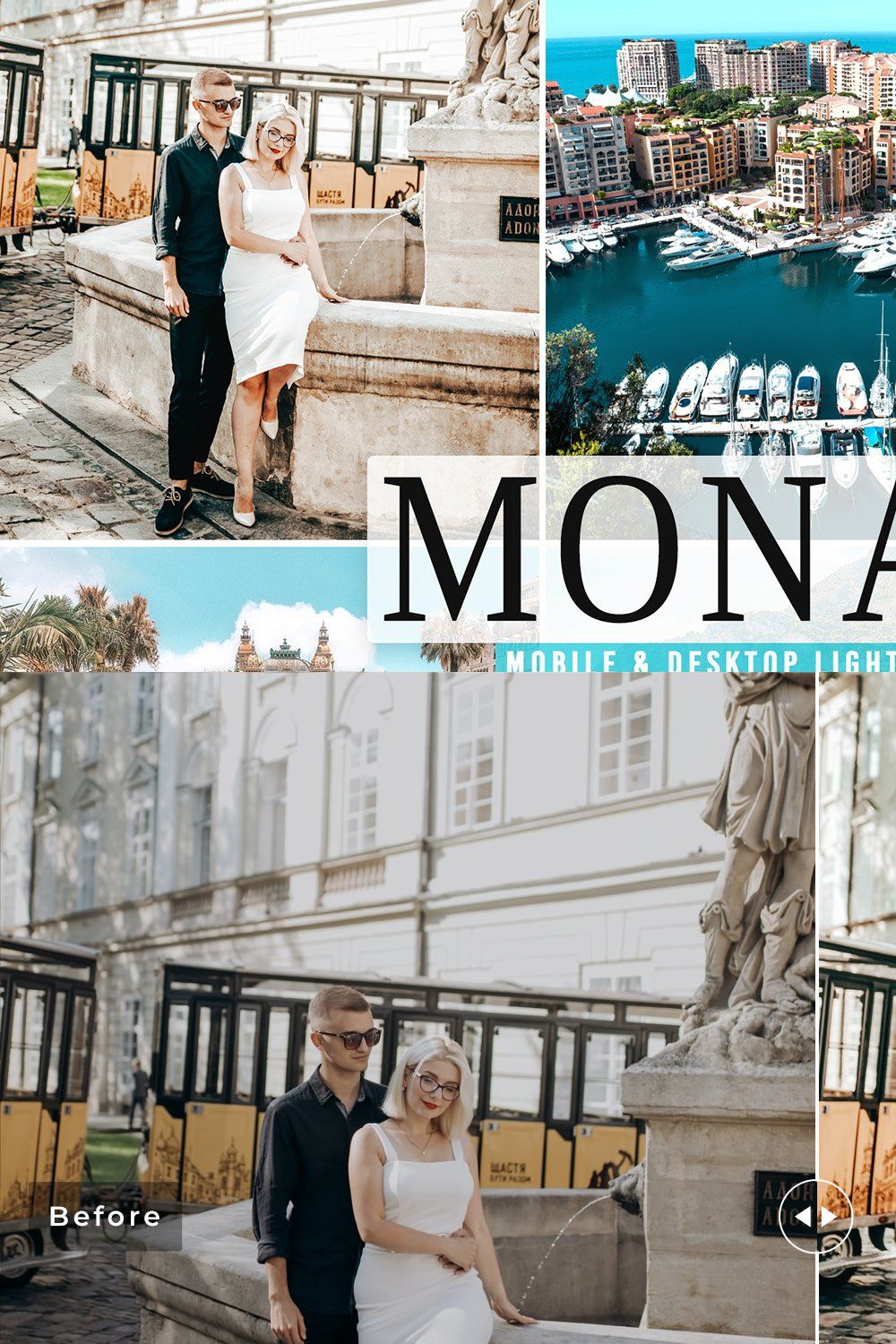 Monaco Pro Lightroom Presets pinterest preview image.