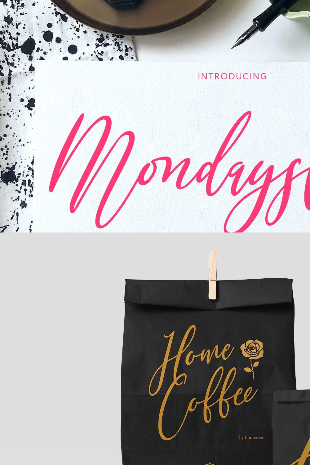 Mondayslove Feminine Signature Font pinterest preview image.