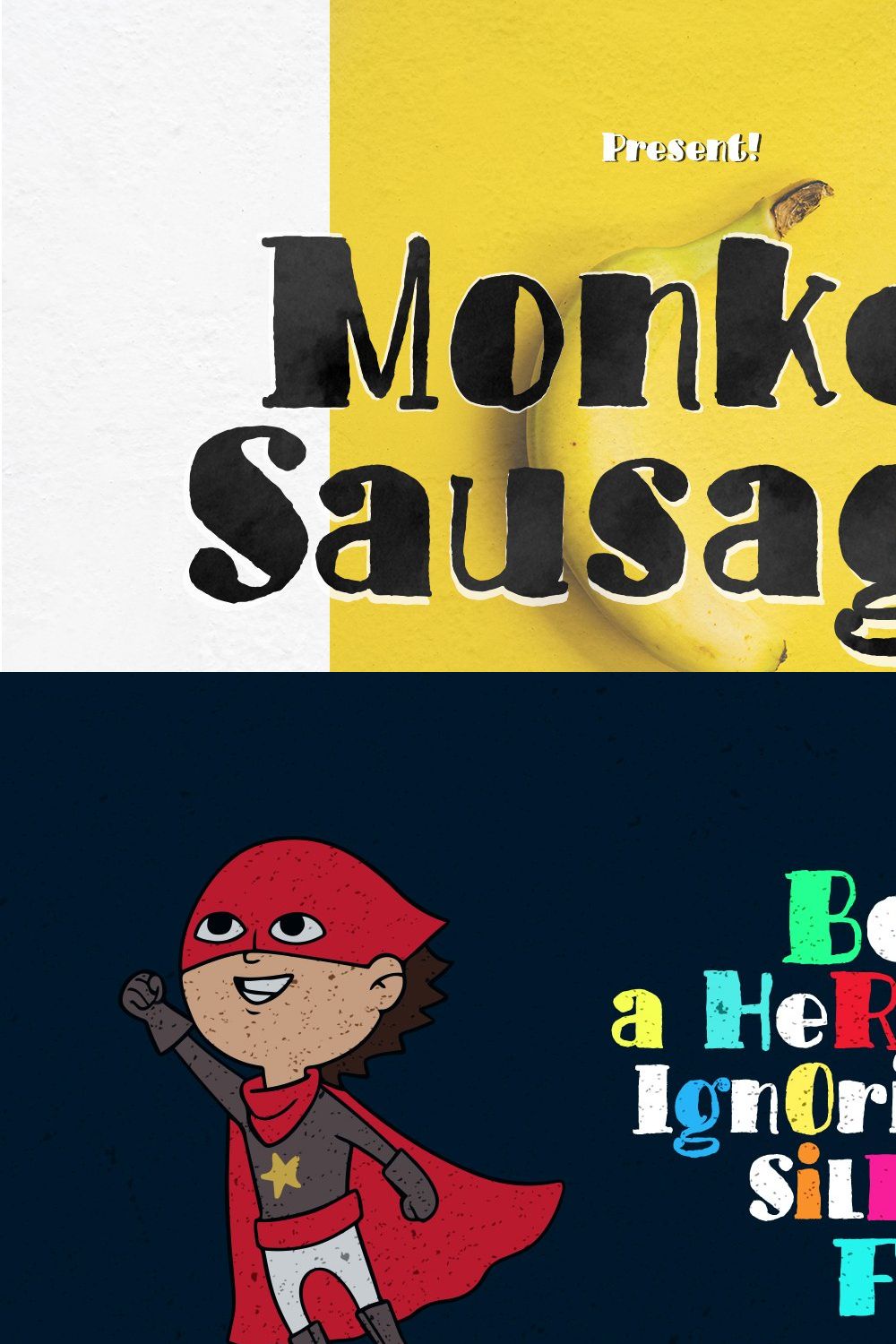 Monkey Sausage! Funny Font pinterest preview image.