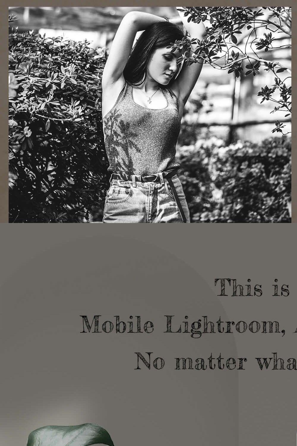 Monochrome Lightroom Photoshop LUT pinterest preview image.