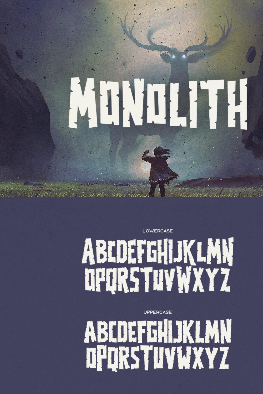 Monolith Typeface pinterest preview image.