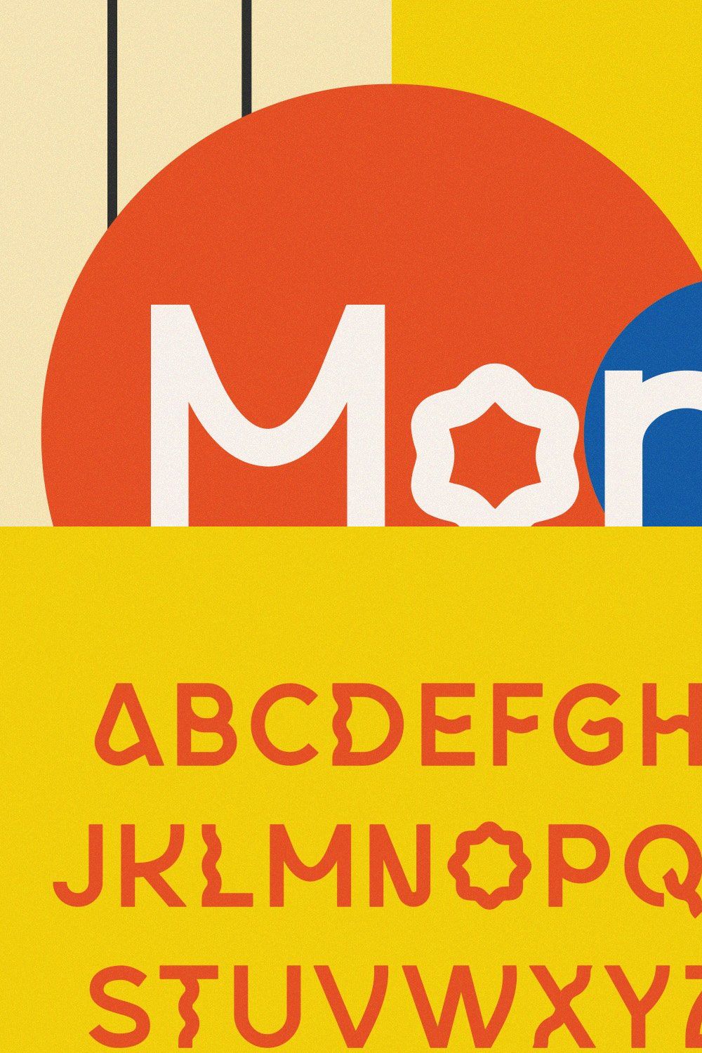 Monro - Quirky Display Typeface pinterest preview image.