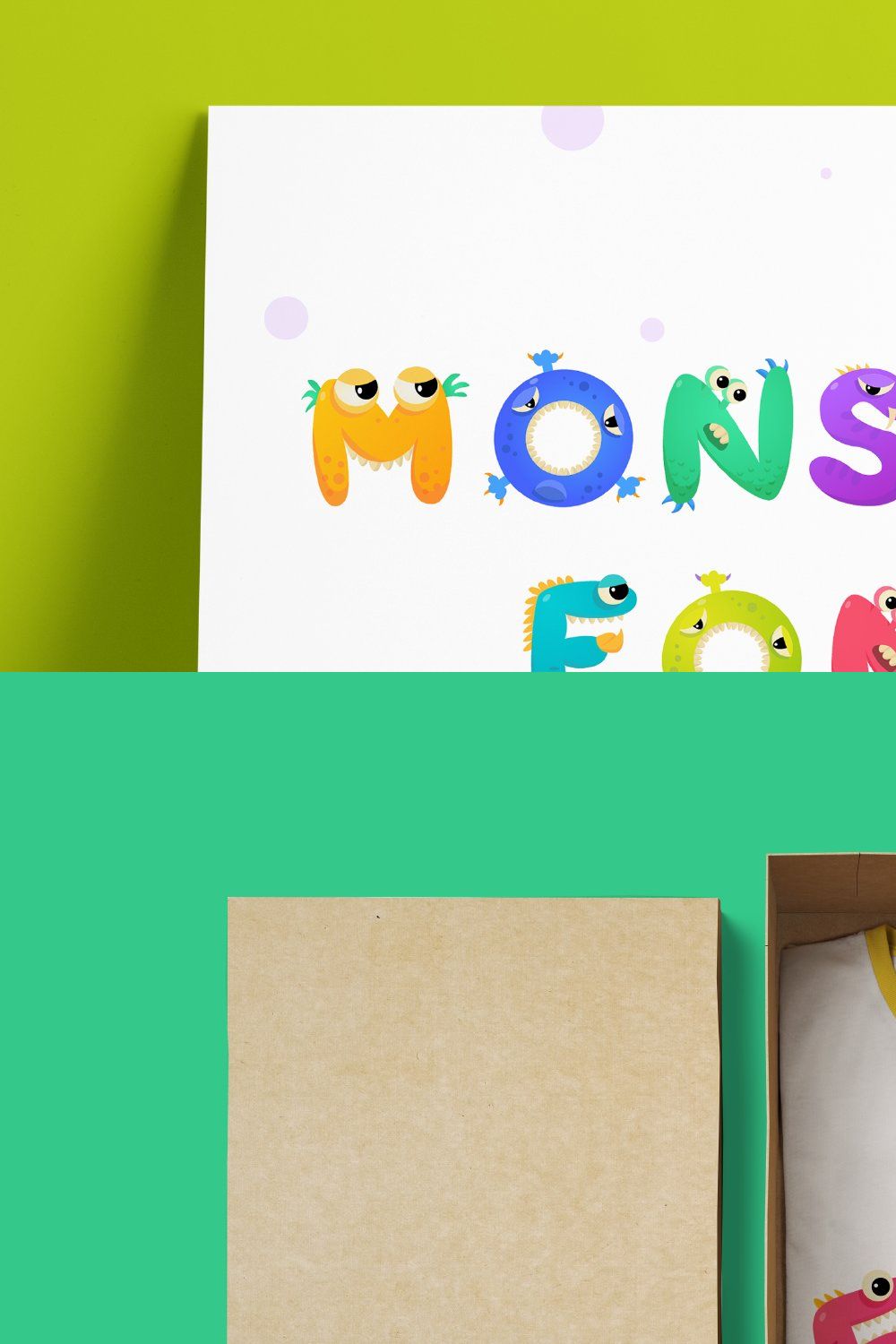 Monster Font - Color Vector Font pinterest preview image.