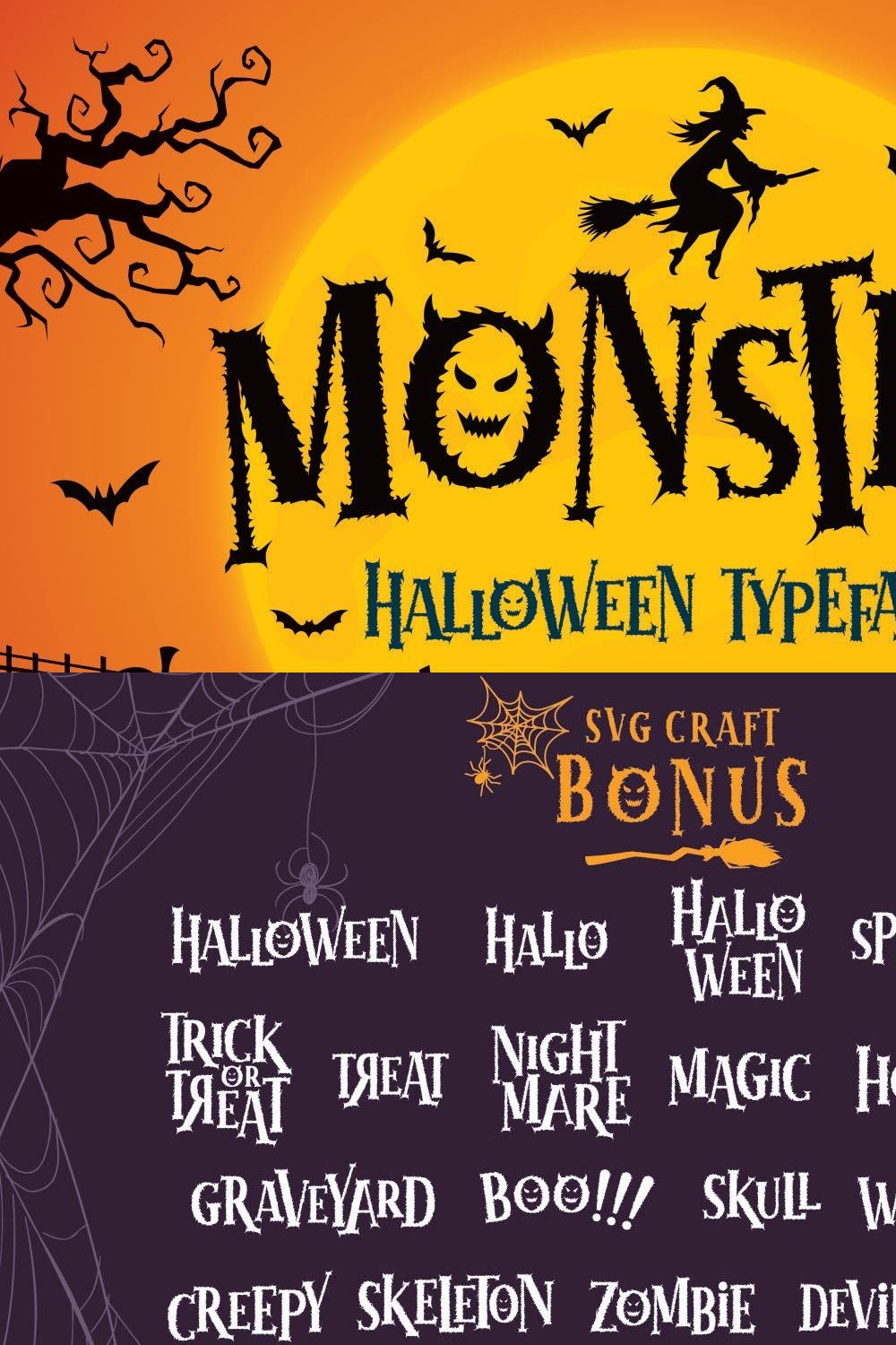 Monster Halloween pinterest preview image.