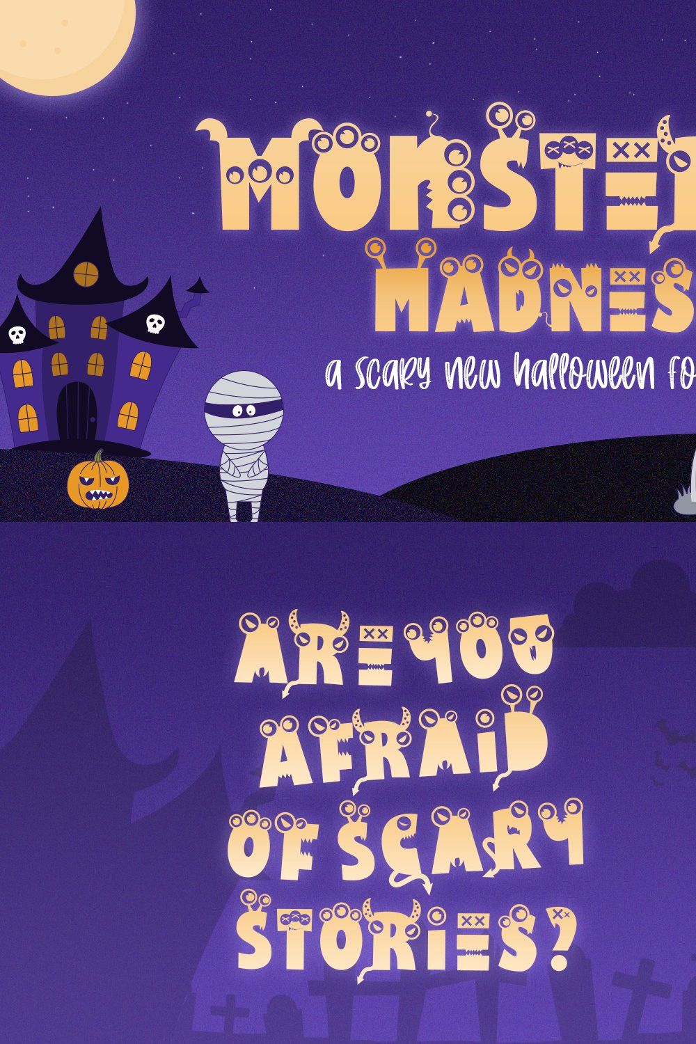 Monster Madness Font pinterest preview image.