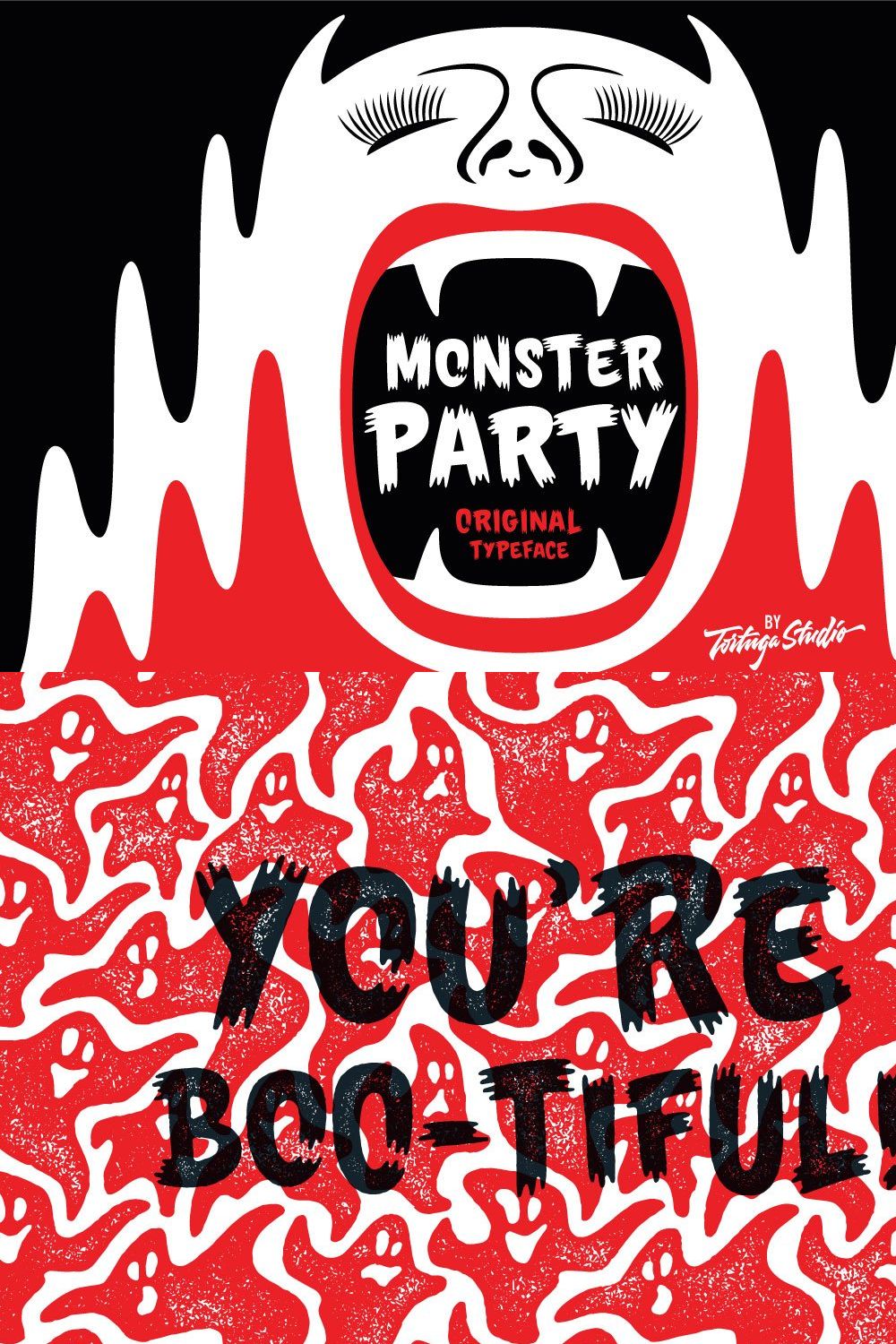 Monster Party Font pinterest preview image.