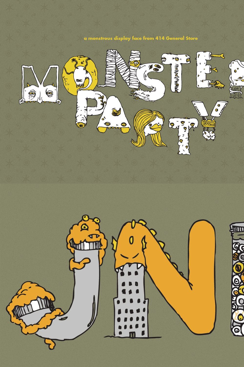 Monster Party - Typeface pinterest preview image.