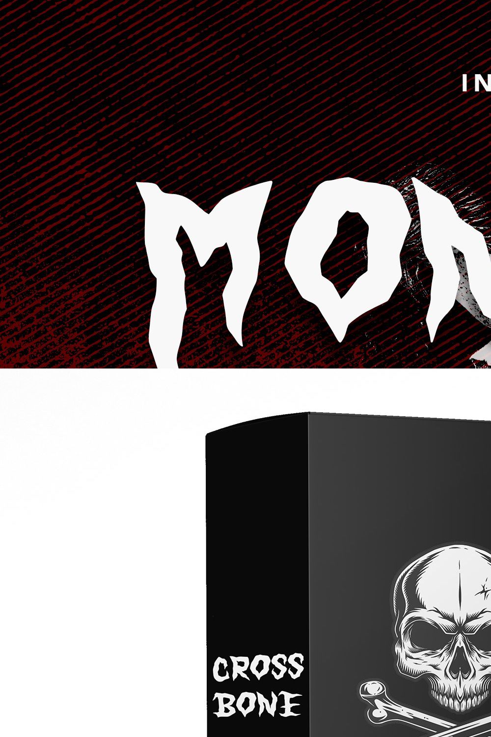 Monster Scream - Gothic Display Font pinterest preview image.