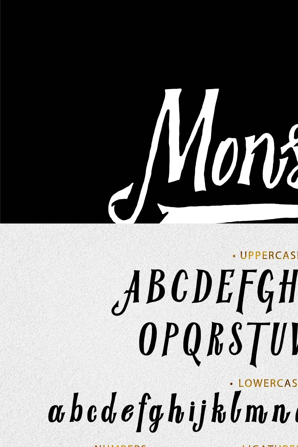 Monster - Vintage font pinterest preview image.
