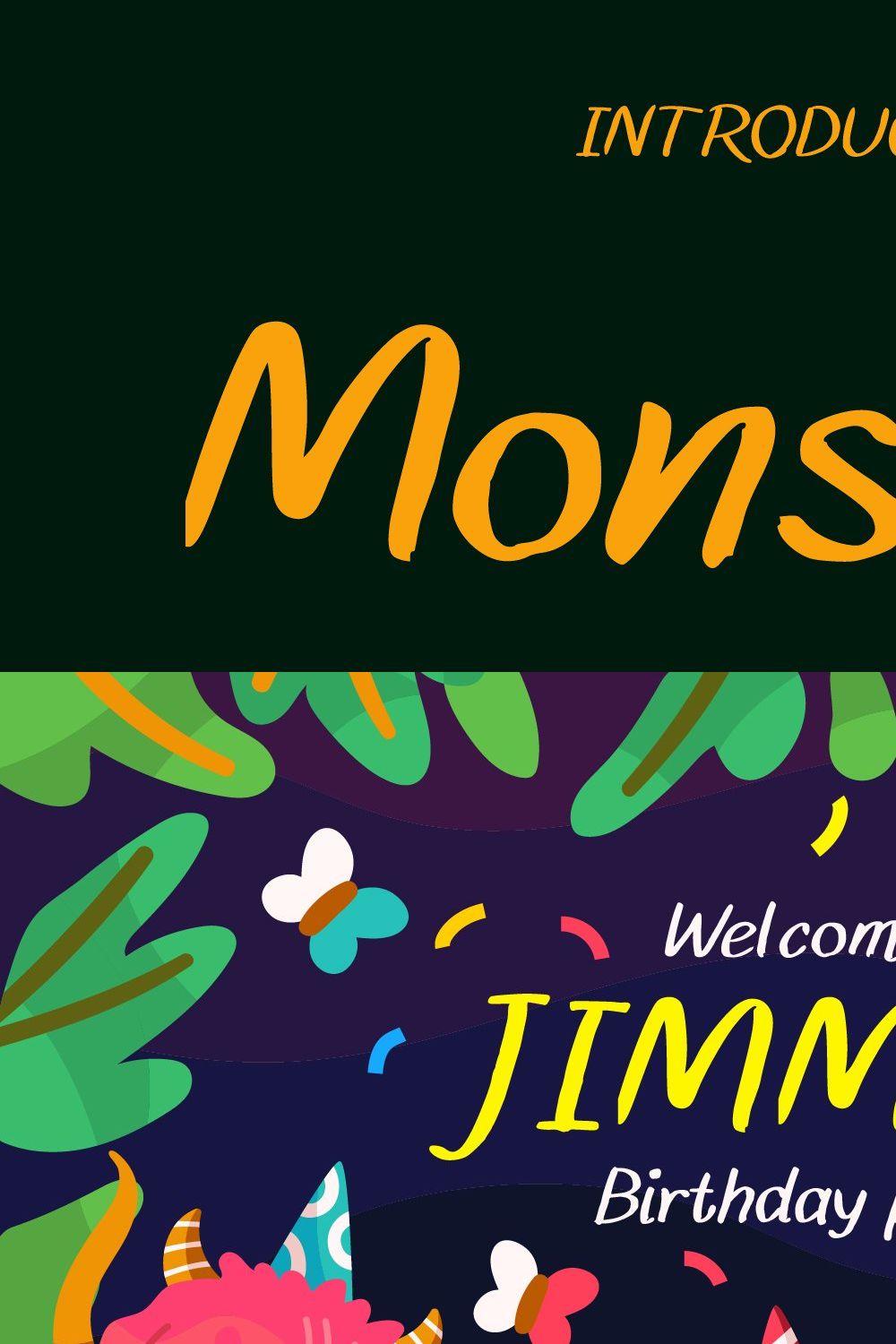Monsters Font pinterest preview image.