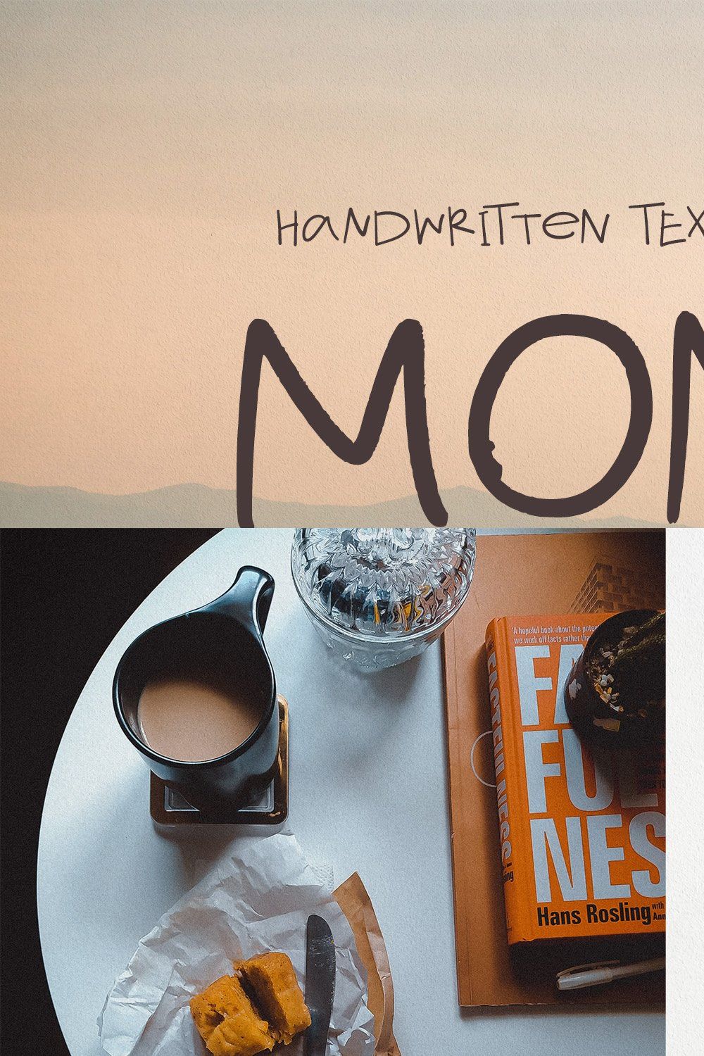 MONTI handwritten textured typeface pinterest preview image.