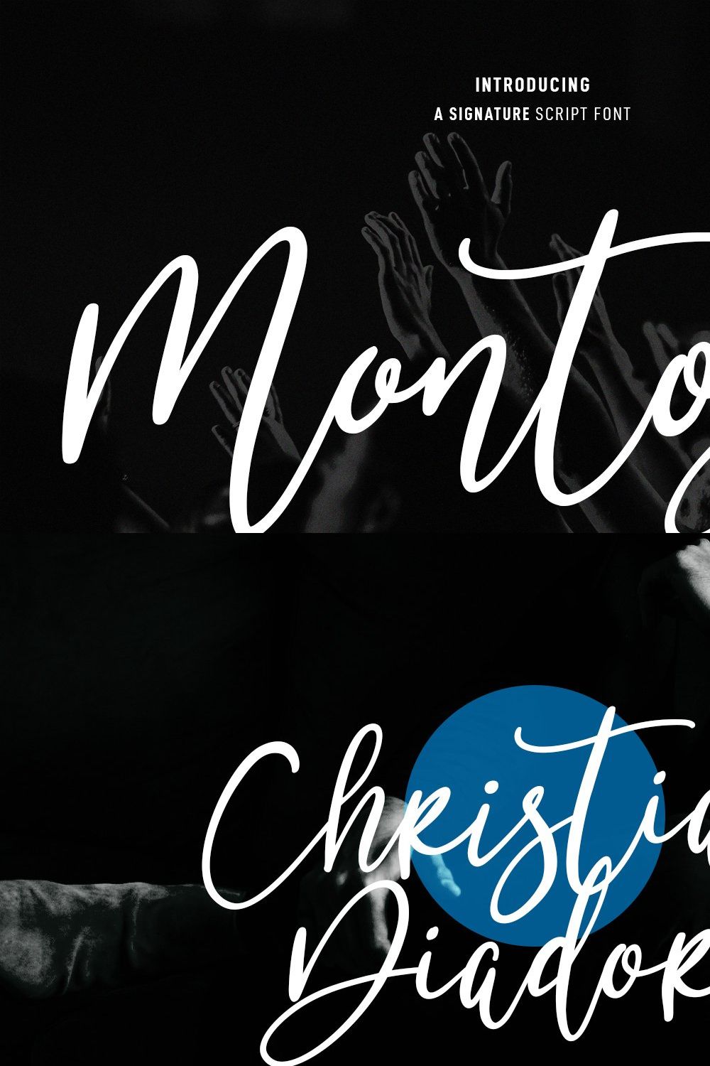 Montosal Signature Script Font pinterest preview image.