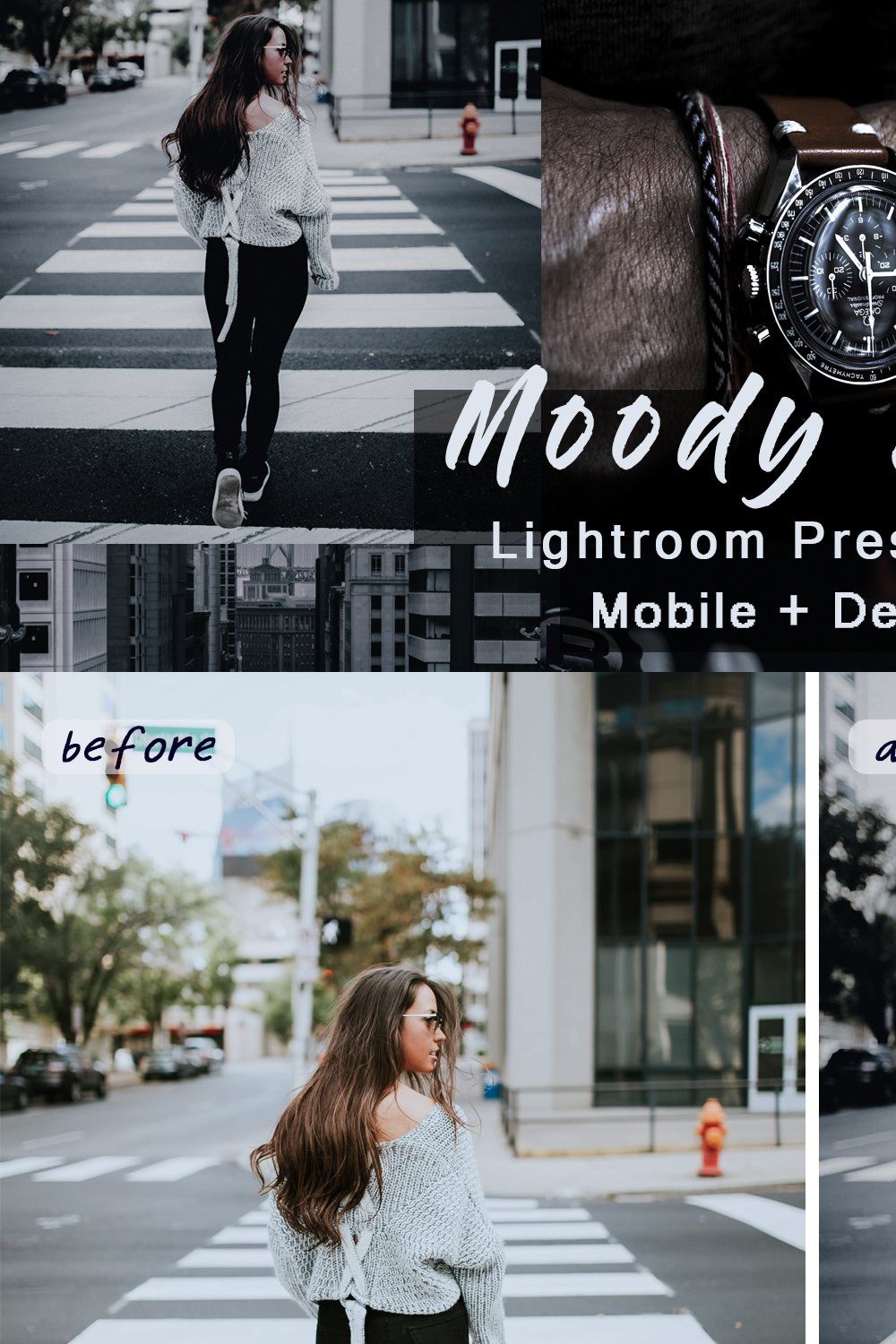 Moody Black - Lightroom Presets pinterest preview image.