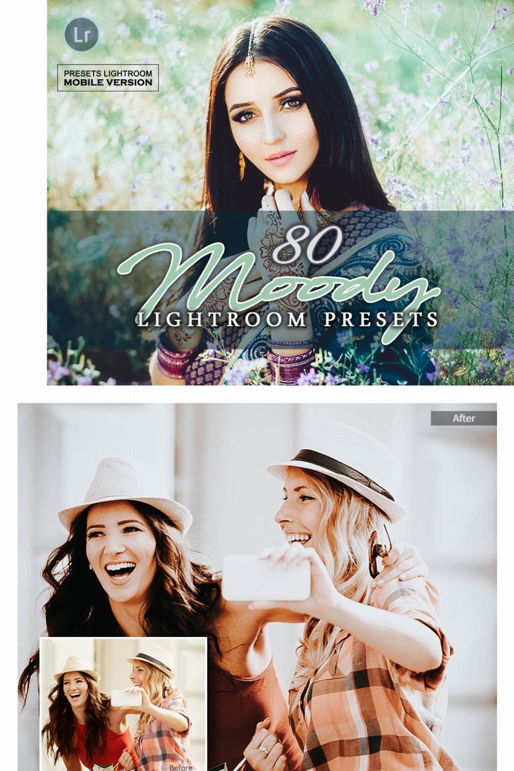 Moody Lightroom Mobile Presets pinterest preview image.