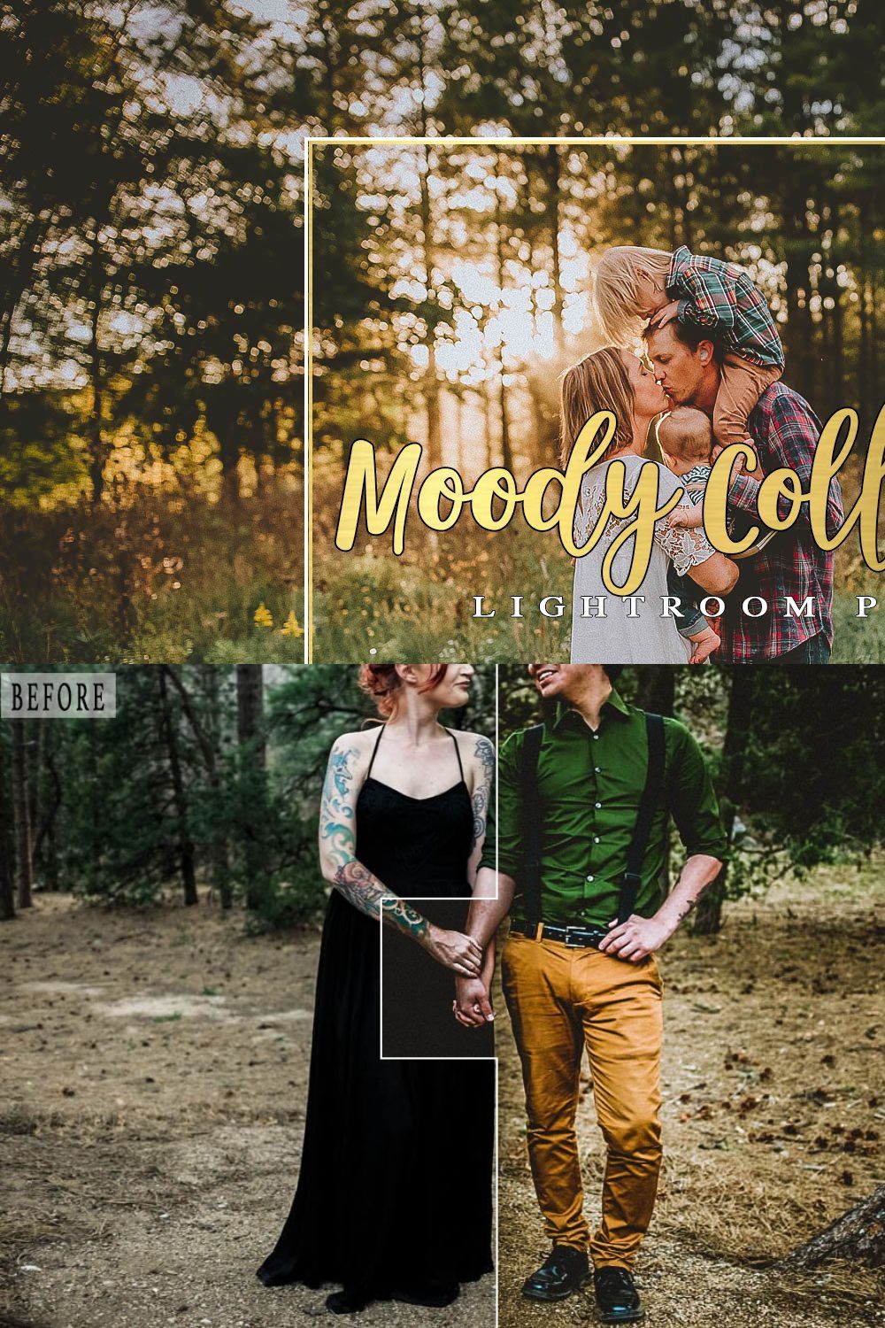 Moody Lightroom Preset Collection pinterest preview image.