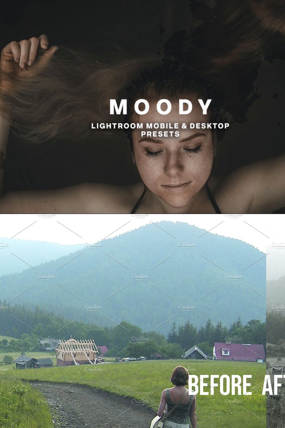 MOODY Lightroom Presets pinterest preview image.