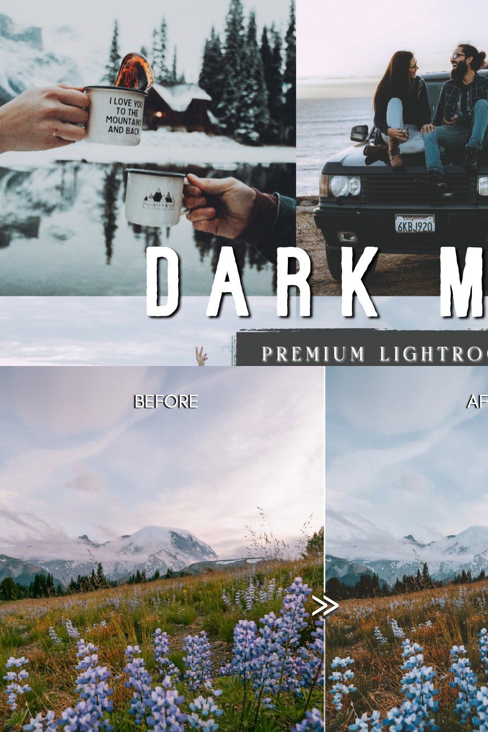 Moody Matte Outdoor Travel Presets pinterest preview image.