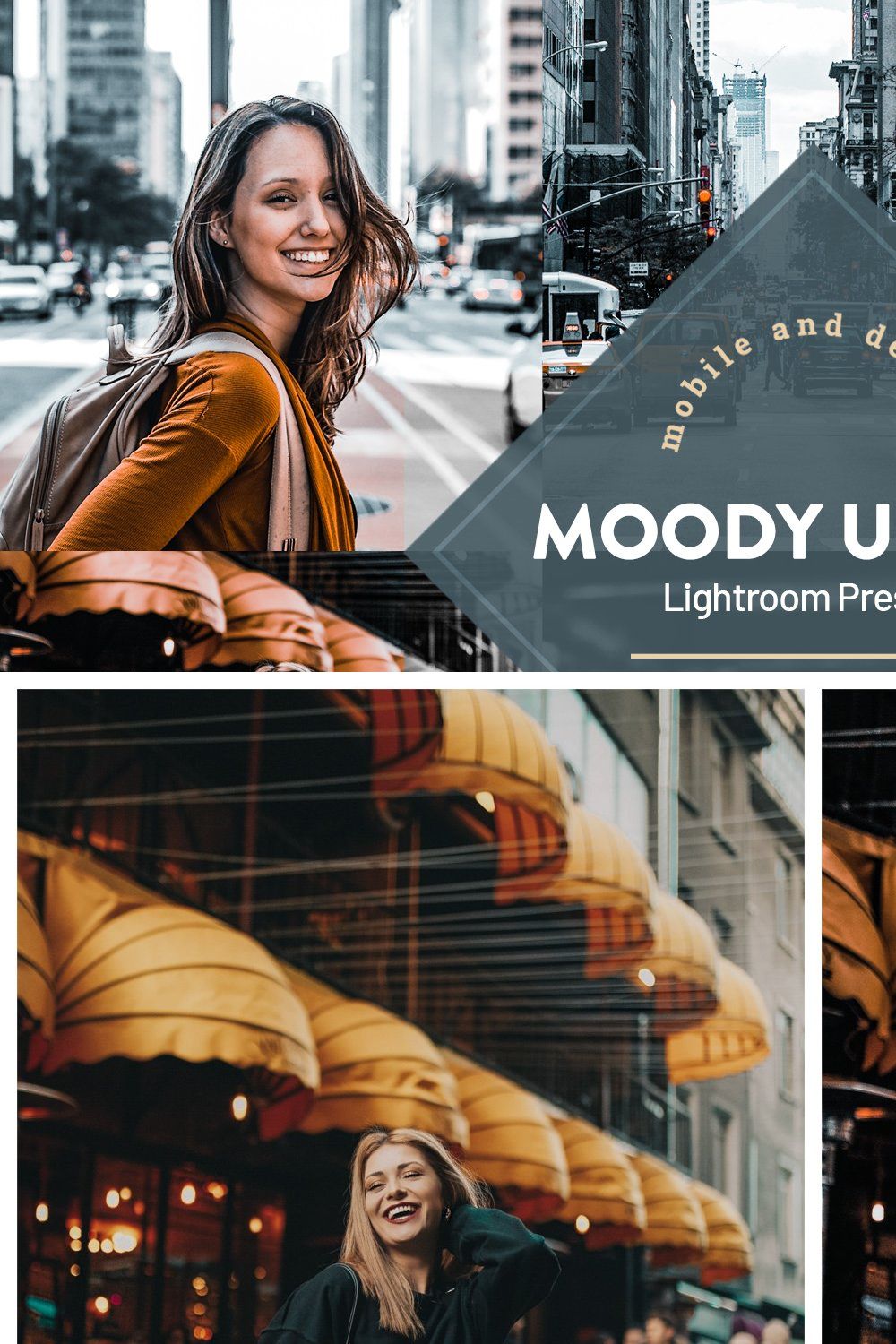 Moody Urban Lightroom Presets pinterest preview image.
