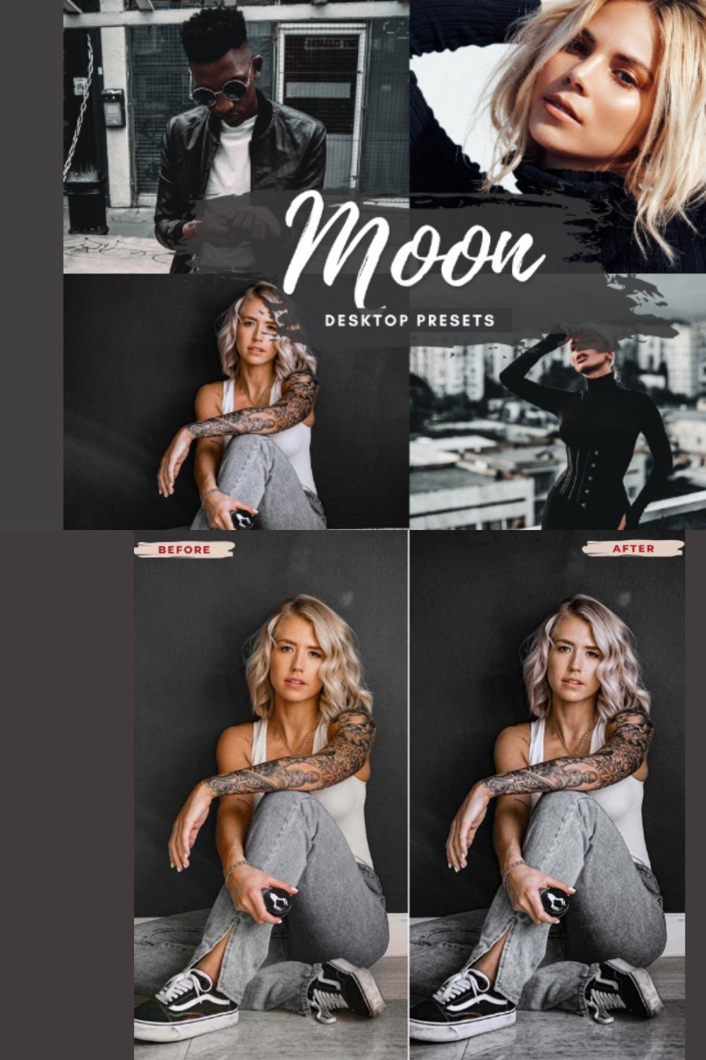 MOON BLACK Desktop Lightroom Presets pinterest preview image.