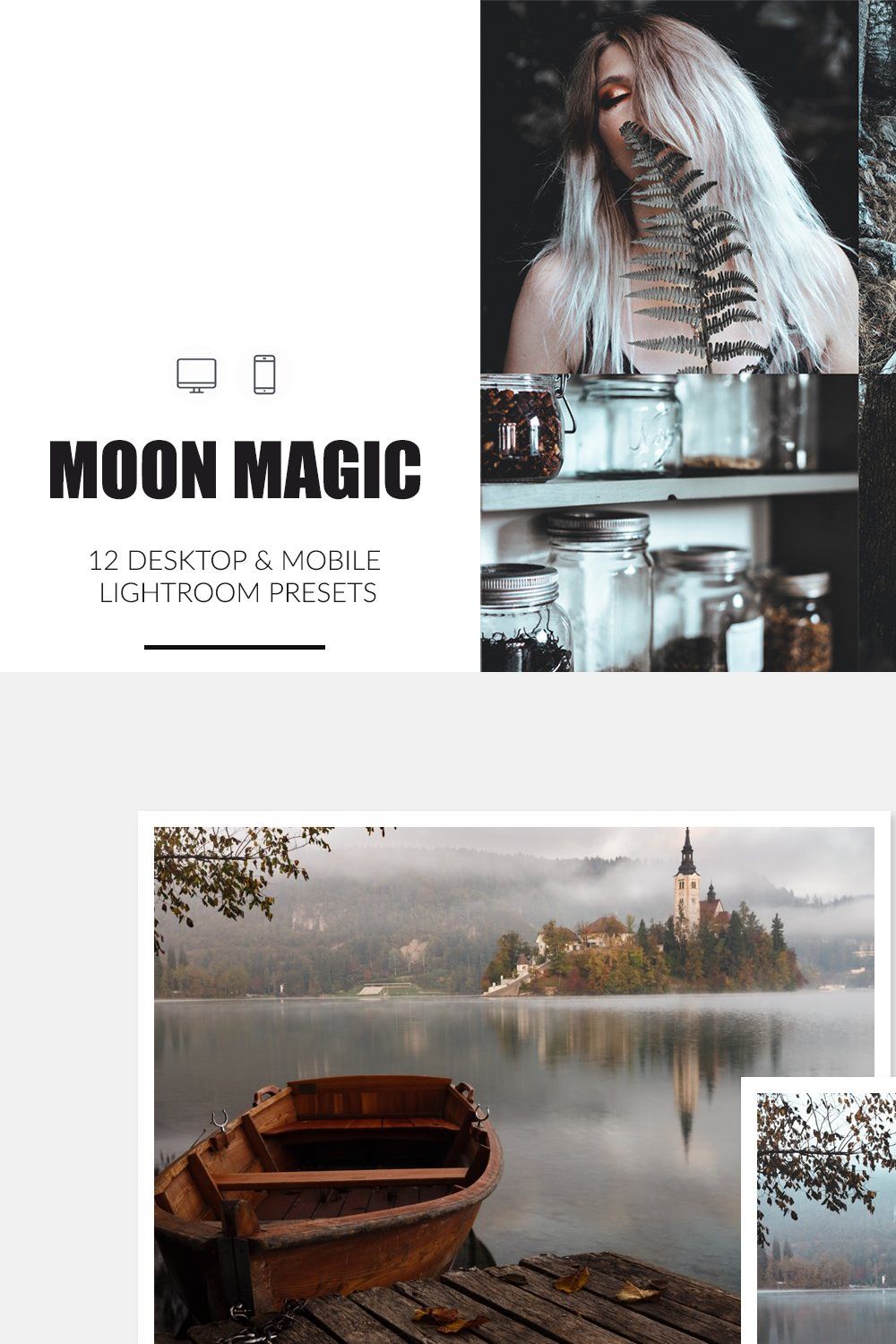 Moon Magic Lightroom Presets pinterest preview image.