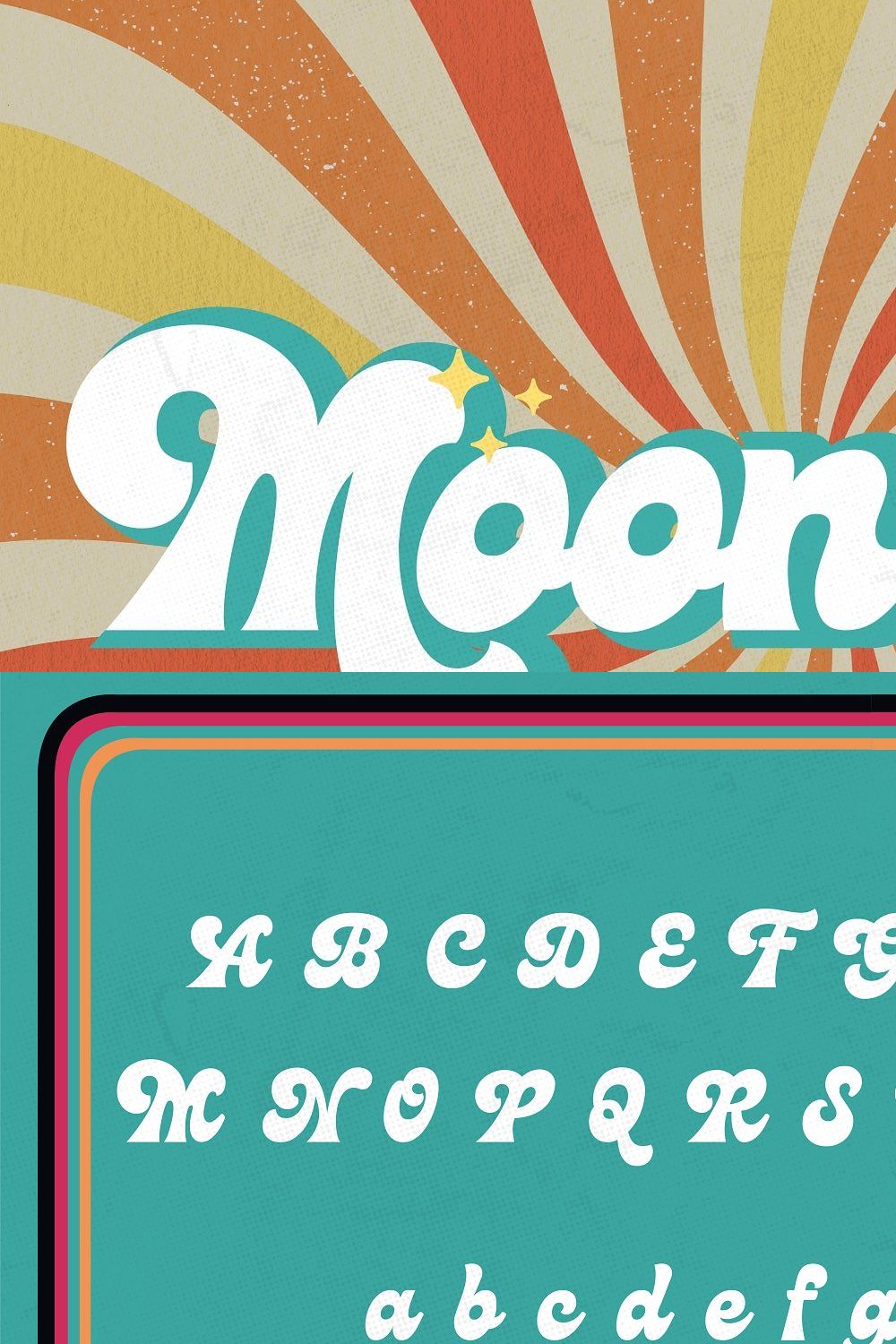 Moonlight - Groovy Disco Typeface pinterest preview image.