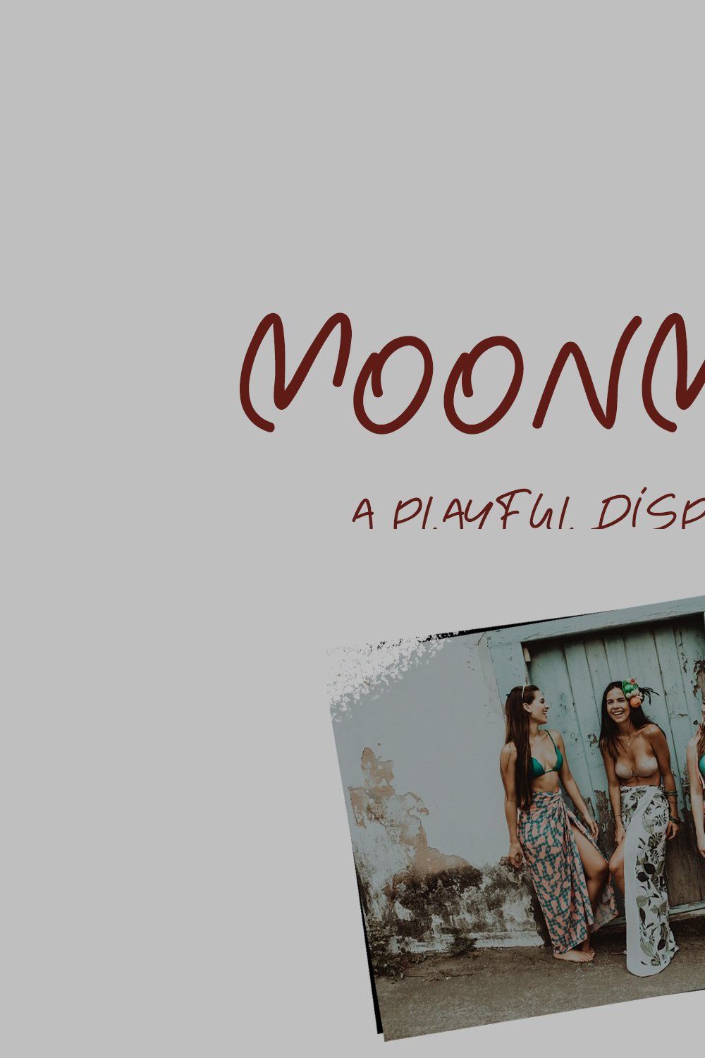 MoonMoon | Playful font pinterest preview image.