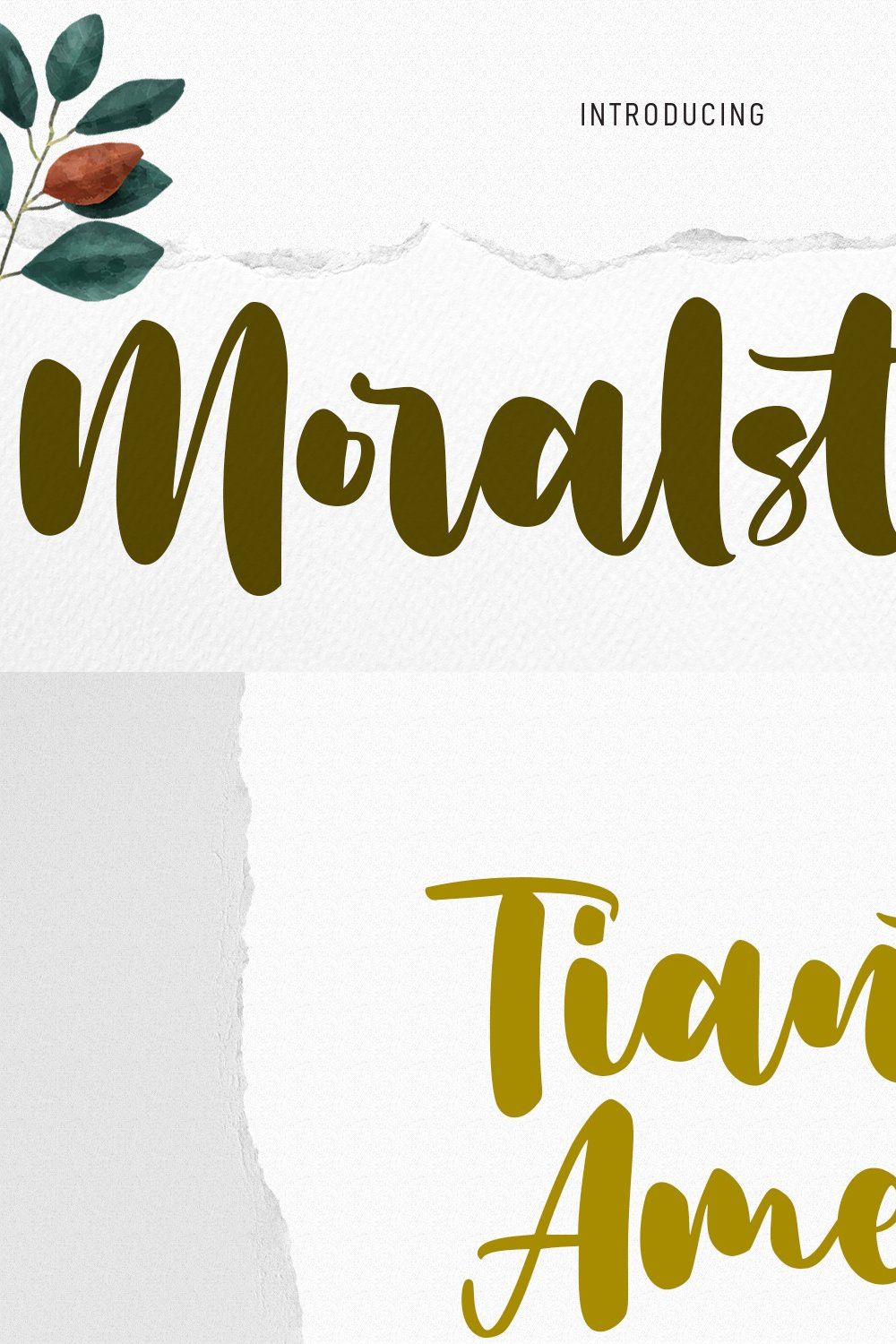 Moralstory Handwritten Script Font pinterest preview image.