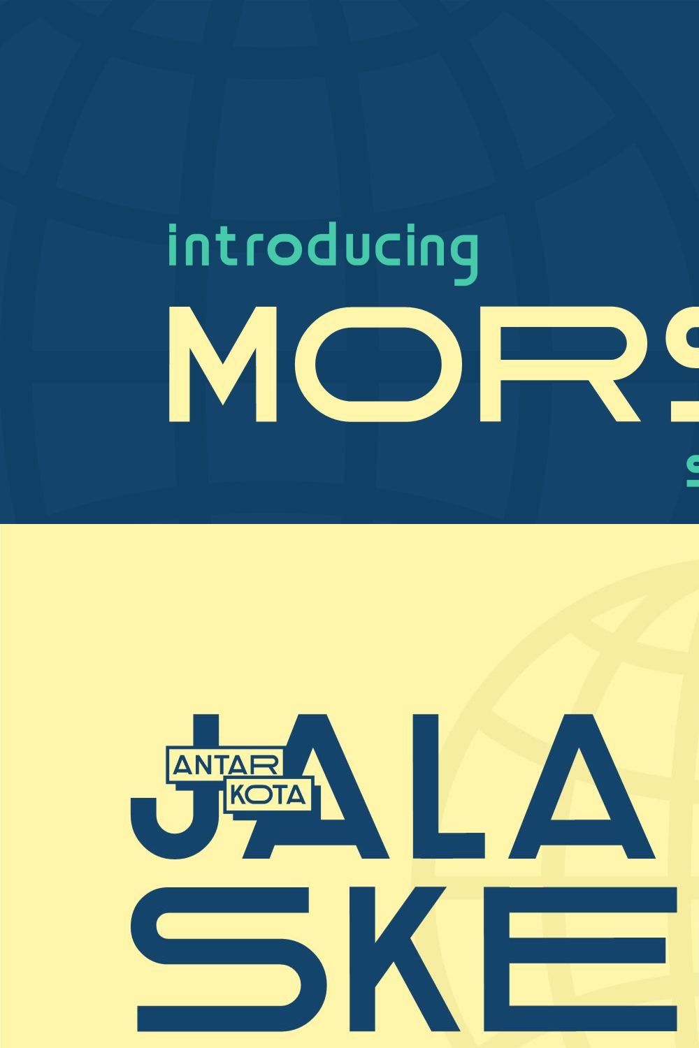 Morsa - Modern Space Font pinterest preview image.