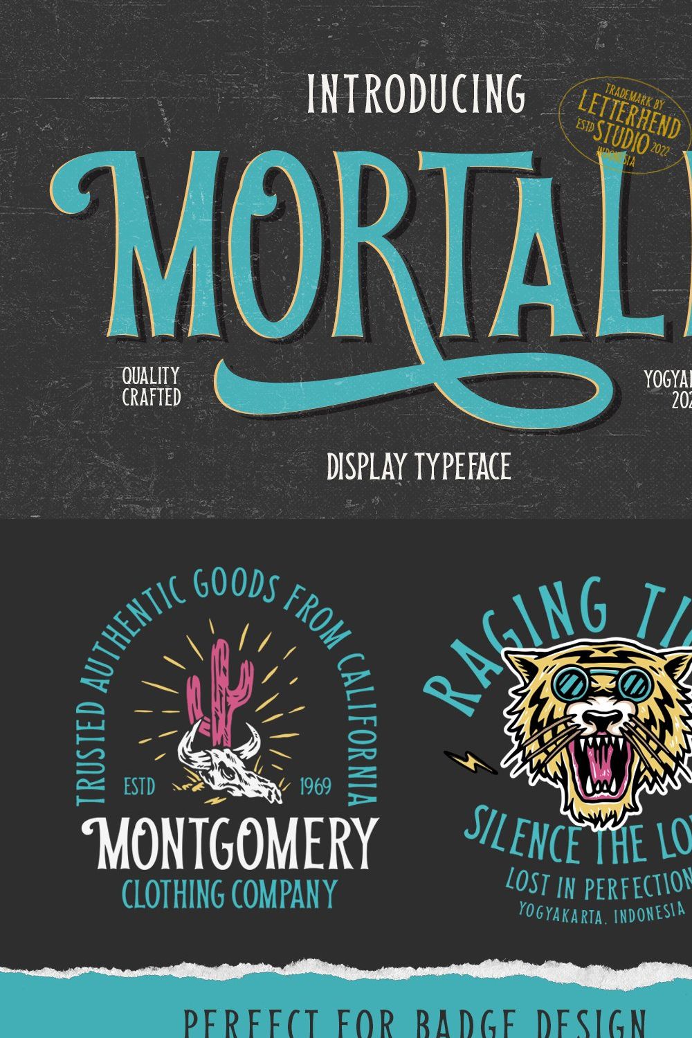 Mortale - Display Font pinterest preview image.