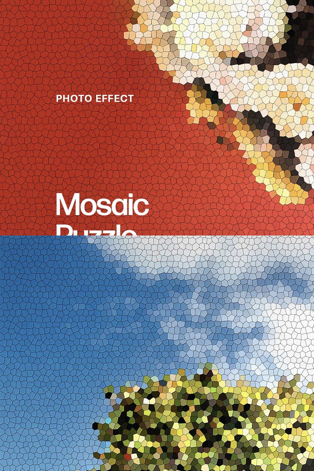 Mosaic Puzzle Photo Effect pinterest preview image.