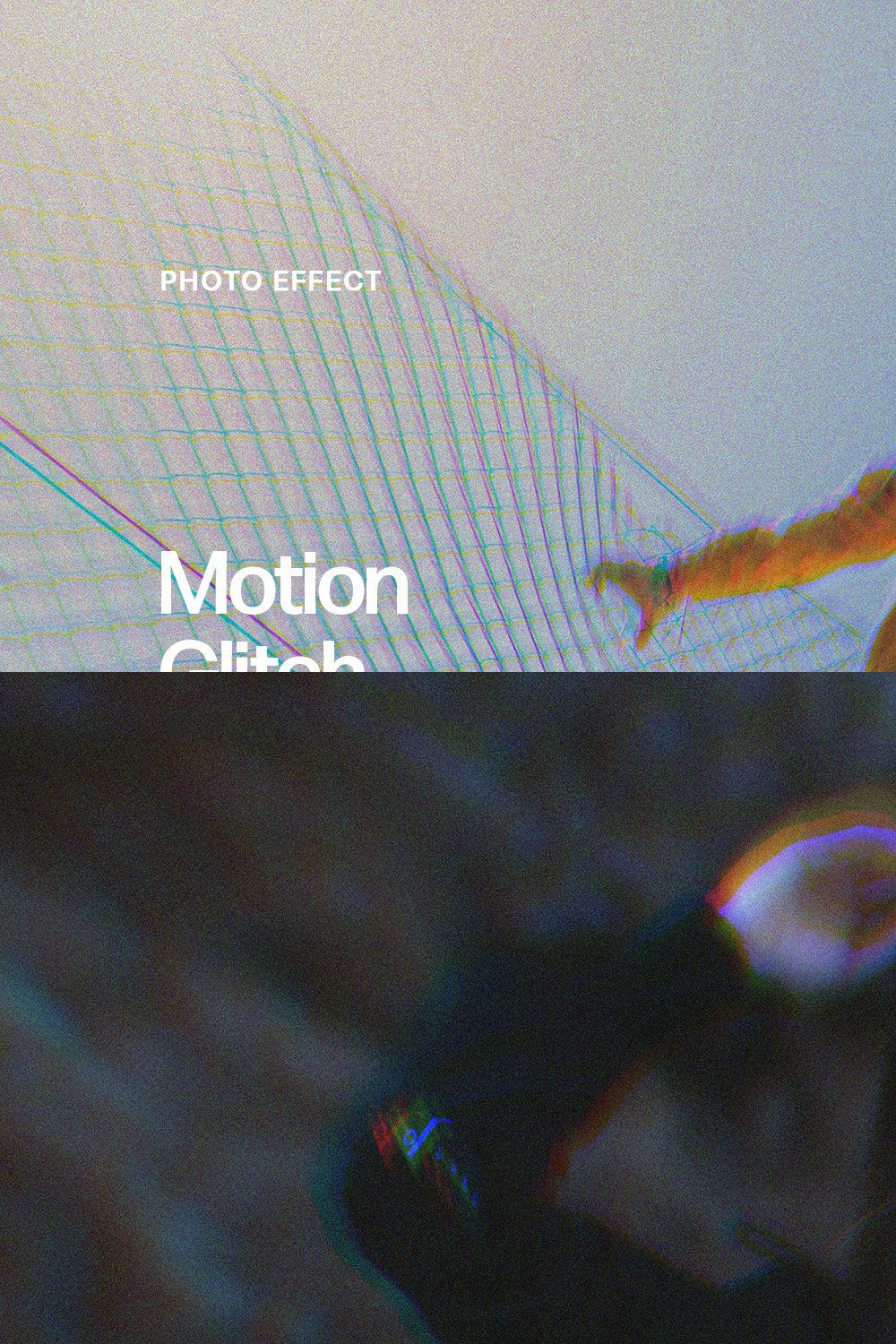 Motion Glitch Effect pinterest preview image.
