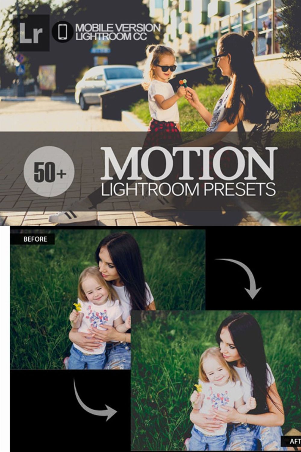 Motion Lightroom Mobile Presets pinterest preview image.