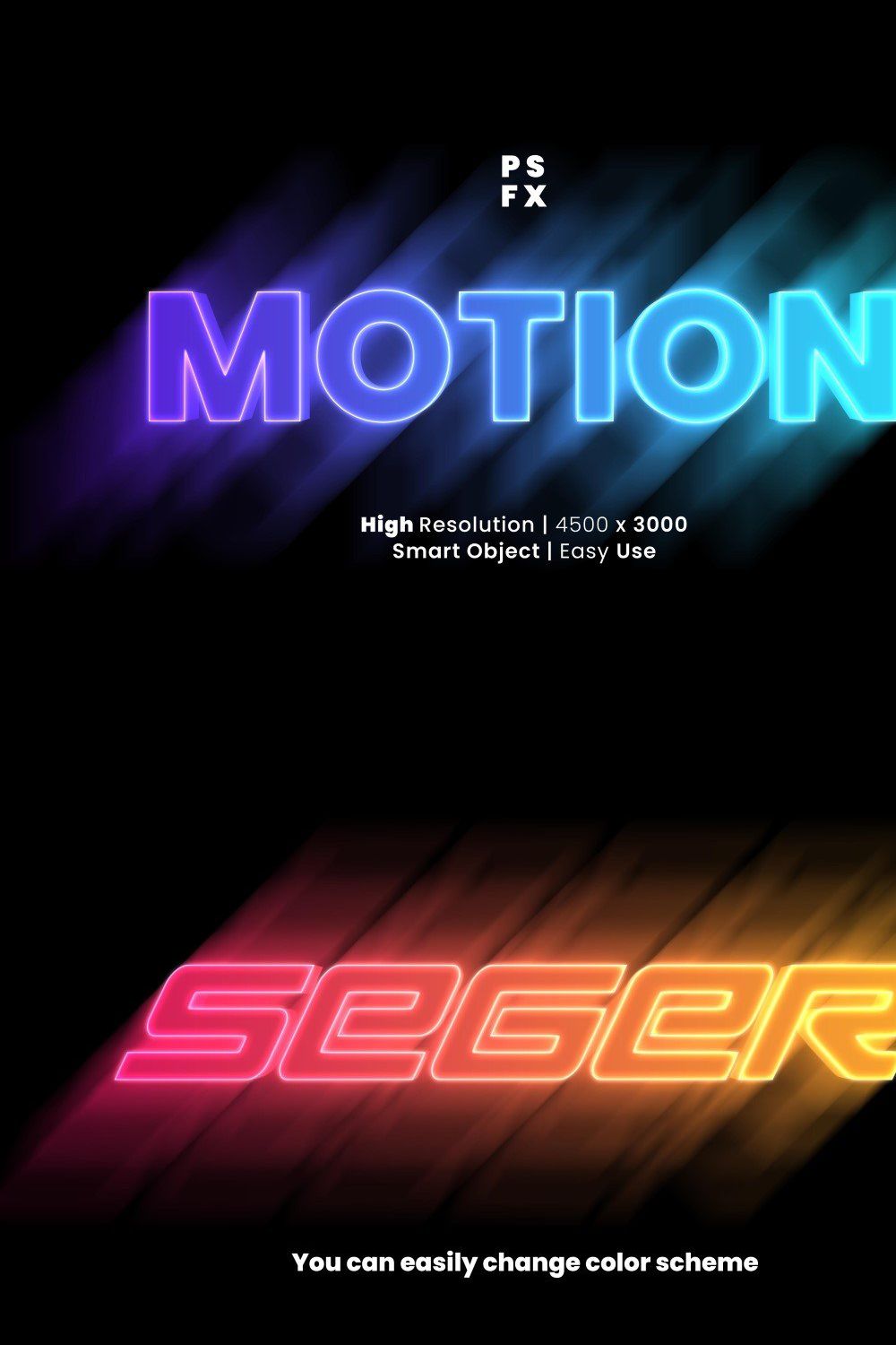 Motion Text Effect Psd pinterest preview image.
