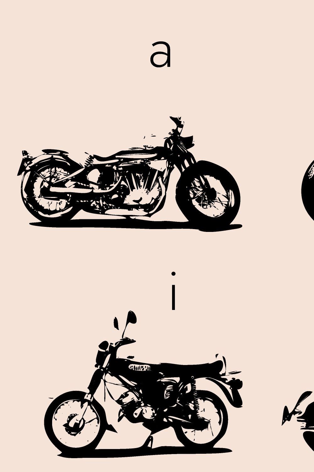 Motorcycle Dingbats Font pinterest preview image.