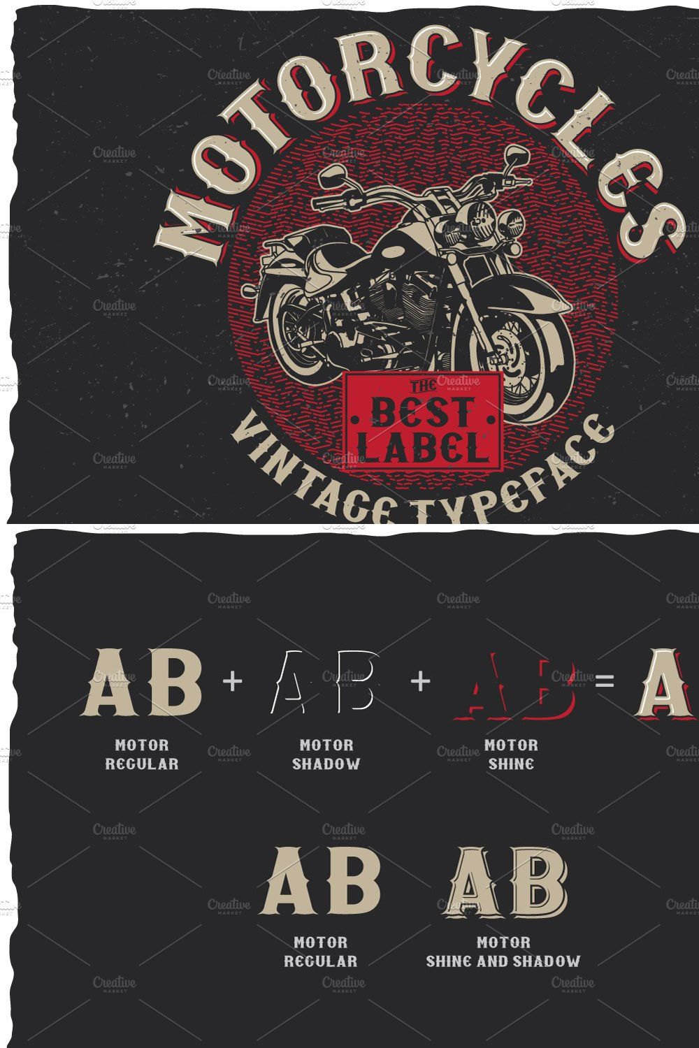 Motorcycles typeface pinterest preview image.